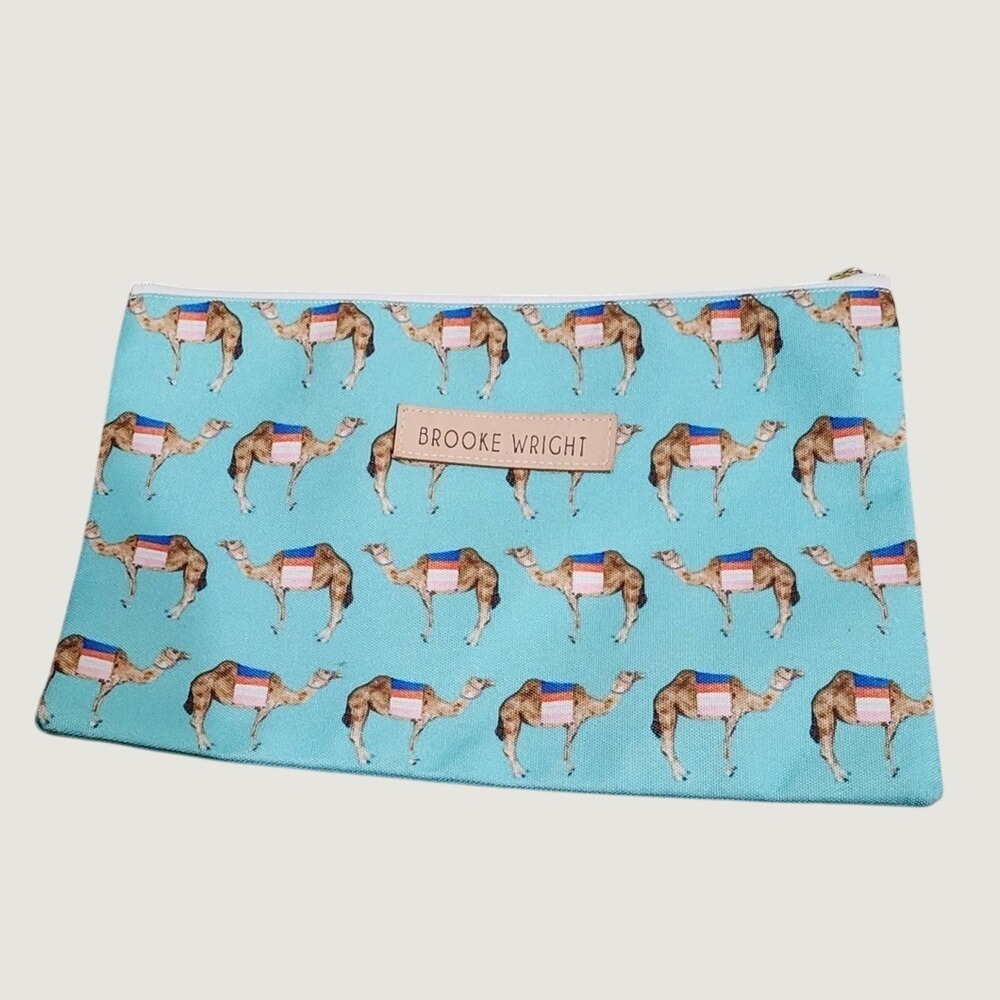 BROOKE Wright camel print pouch new!
